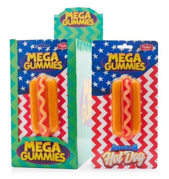 Mega Gummies American Hot Dog formájú gumicukor 120g