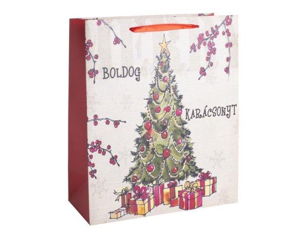 Papírtasak Fenyőfa ajándékkal 18*23cm