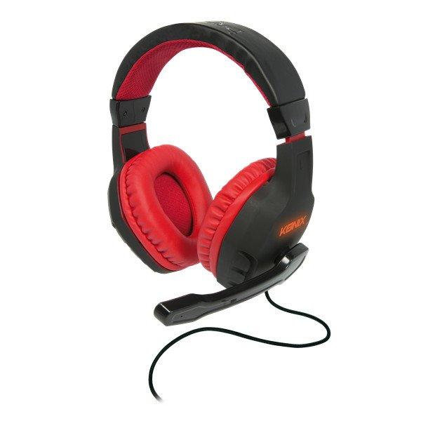 KONIX - DRAKKAR PC Skald 2.0 Fejhallgató Vezetékes Gaming Stereo Mikrofon,
Fekete-Piros