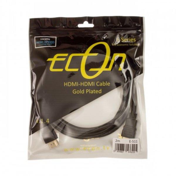 Econ E-511 HDMI 1.4 aranyozott kábel 2m