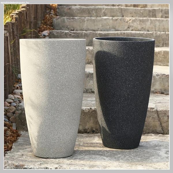 Nagyméretű vízálló lefolyós virágtartó – 53 x 30 cm, gránit hatású,
kültéri talpas kaspó RA2127701