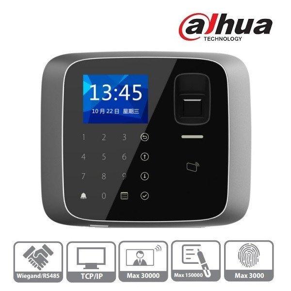 Dahua ASI1212A(V2) 2,4"TFT, RFID(13,56MHz)+kód+ujjlenyomat,
RS-485/Wiegand/RJ45, I/O, IP55 beléptető vezérlő