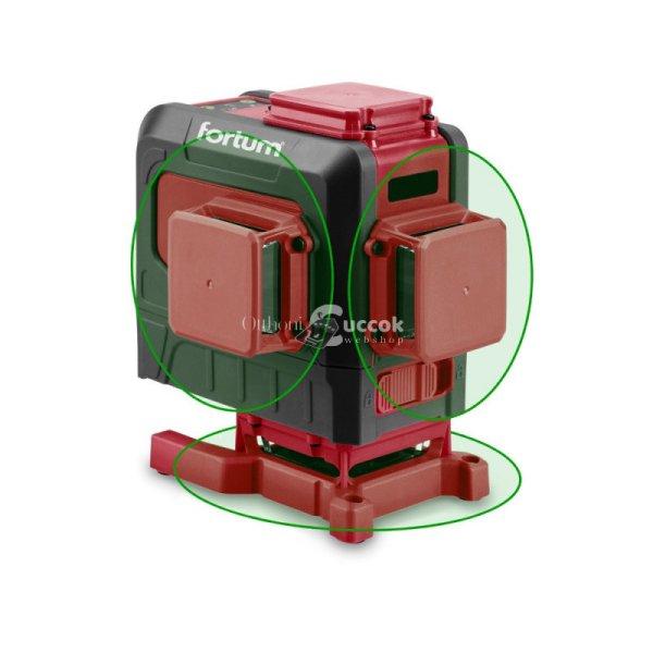 FORTUM automatikus lézeres vízszintező, ZÖLD, 3D (3×360°) pontosság:
0,2mm/1m, 1/4 és 5/8 menet