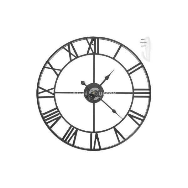 Retro fali óra - fekete, vintage design, falikaróra, modern időmérő, retró
stílusú óra, dekorációs óra, falóra