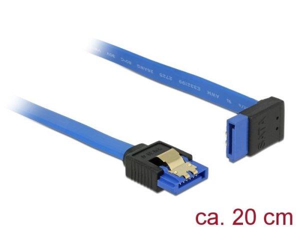 DeLock SATA 6 Gb/s receptacle straight > SATA receptacle upwards angled 20 cm
blue with gold clips cable