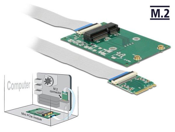 DeLock Converter M.2 Key A+E male > 1x Mini PCIe Slot half size / full size
with flexible cable