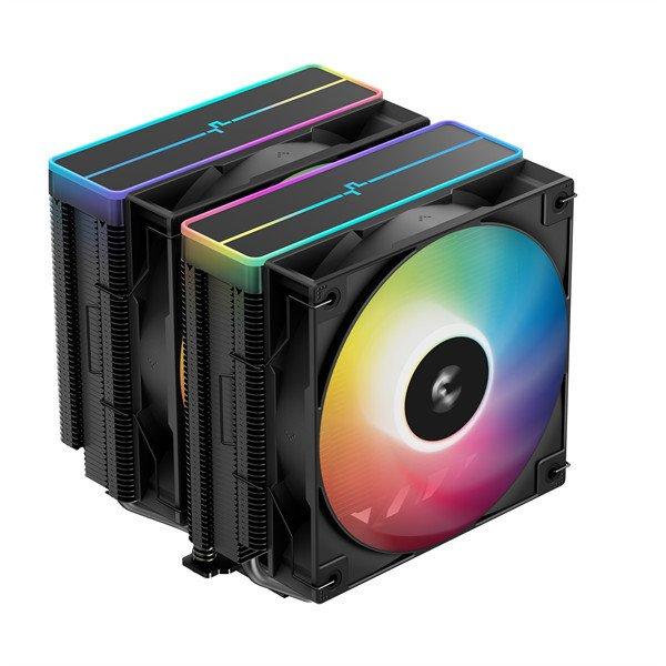 DeepCool CPU Cooler - AG620 BK ARGB V2 (29,4 dB; max, 115,32 m3/h; 4pin
csatlakozó, 6 db heatpipe, 12cm, PWM, LED)