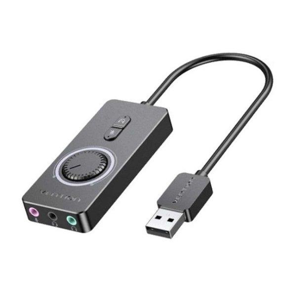 Vention USB 2.0 -> 3*3.5mm, (külső, hangerőszabályozós, stereo, fekete)
0,15, hangkártya
