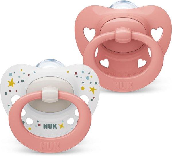 NUK Signature szilikon cumi 0-6 hó 2db - lányos 