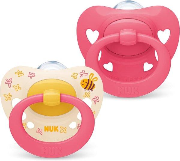NUK Signature szilikon cumi 18-36 hó 2db - pink
