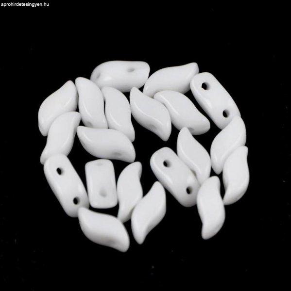 StormDuo - cseh préselt kétlyukú gyöngy - Chalk White - 3x7mm