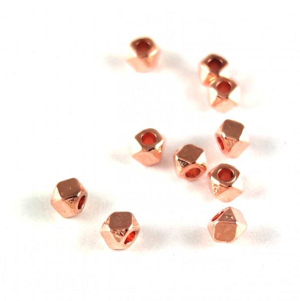 Fémgyöngy - csiszolt - rose gold színű - 3.5x4mm 