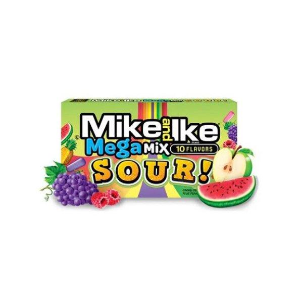 Mike and Ike Mega Mix Sour savanyú-gyümölcsös cukorkák 120g