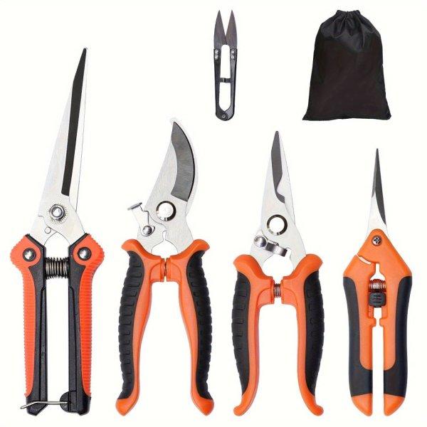 5 darabos Ergonomikus Kerti Szerszámkészlet Rozsdamentes Acél
Metszőollóval, Magas Minőségű Pengékkel és Tárolótáskával