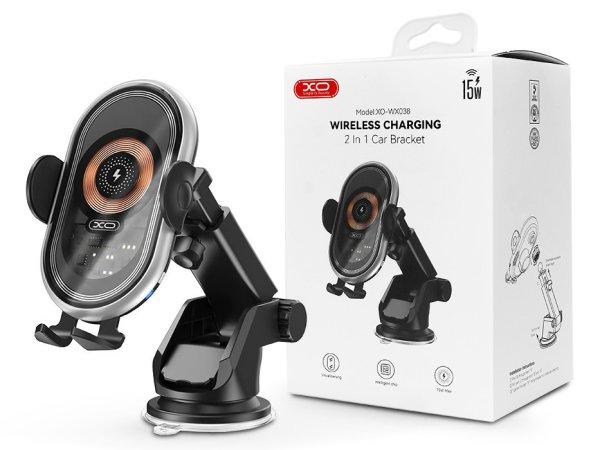 XO Qi vezeték nélküli, szellőzőrácsba illeszthető/műszerfalra
szerelhető autós tartó/gyorstöltő MagSafe vezeték nélküli funkcióval -
XO WX038 Wireless Charging2in1 Car Bracket - 15W - fekete