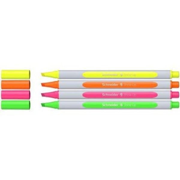Szövegkiemelő toll készlet, 1-4 mm, SCHNEIDER "Shine-Up", 4
különböző szín