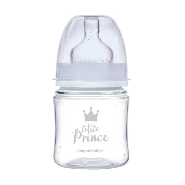 CANPOL BABIES Széles nyakú cumisüveg Royal Baby 120 ml kék