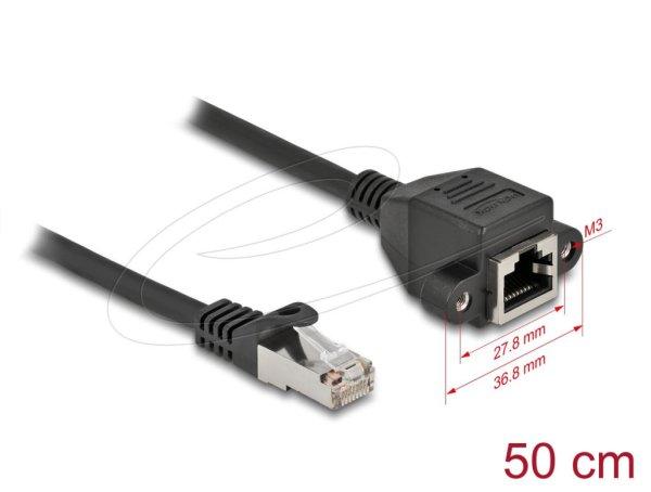 DeLock CAT6A S-FTP Patch Cable 0,5m Black