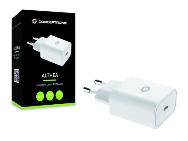Conceptronic ALTHEA07W 1-Port 20W USB-C PD Charger Adapter White