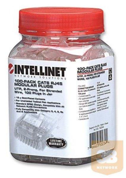 Intellinet dugó RJ45 UTP stranded 8p8c, Cat6, 100 db tégelyben