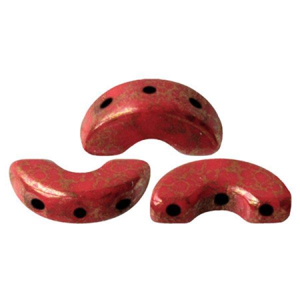 Arcos® par Puca®gyöngy - Opaque Coral Red Bronze - 5x10 mm