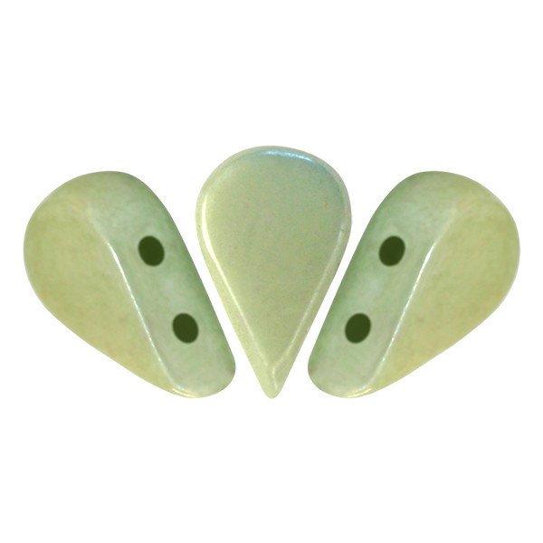 Amos® par Puca®gyöngy gyöngy - white green luster - 5x8 mm