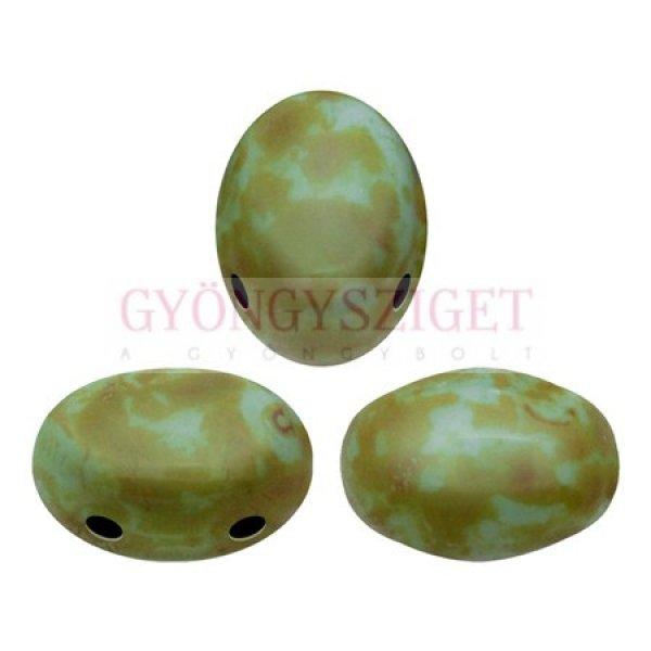 Samos® par Puca®gyöngy - Opaque Aqua Picasso - 5x8 mm