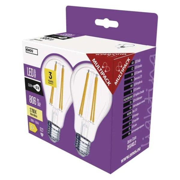 EMOS ZF5140.2 LED IZZO FILAMENT A60 / E27 / 5,9 W (60 W) / 806 LM / MELEG FEHER