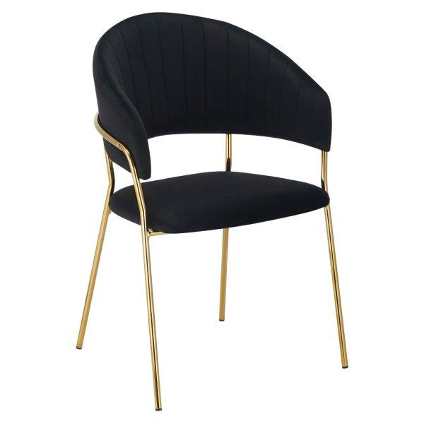 KONDELA Design étkezőszék, fekete Velvet szövet/gold króm arany, DASMIN TYP
1