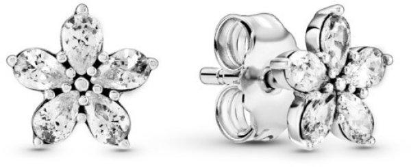 Pandora Csillogó ezüst fülbevalók Sparkling Snowflakes 299239C01