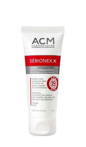 ACM AHA-sav tartalmú keratoregulációs krém problémás bőrre Sébionex K
(Keratoregulating Cream) 40 ml