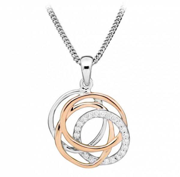 Silver Cat Stílusos bicolor nyaklánc cirkónium kövekkel SC406