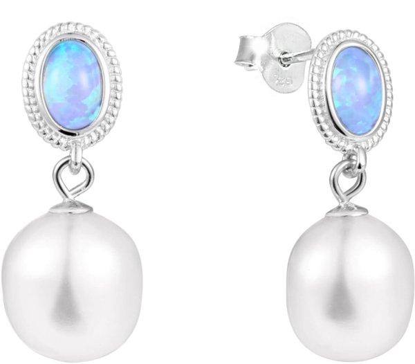 JwL Luxury Pearls Luxus fülbevaló barokk igazgyönggyel és szintetikus
opállal JL0583