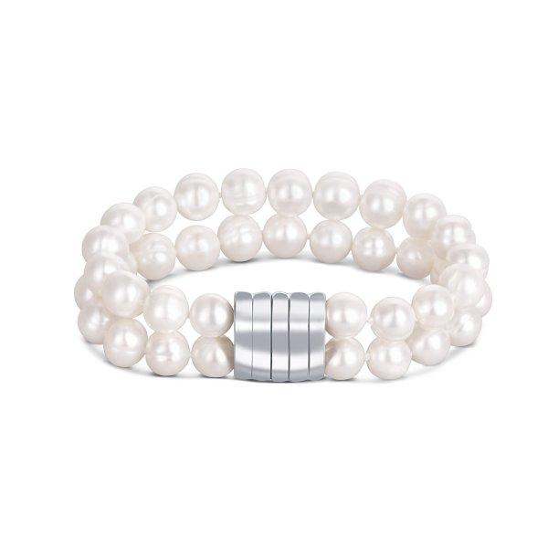 JwL Luxury Pearls Dupla karkötő valódi fehér gyöngyökből JL0598