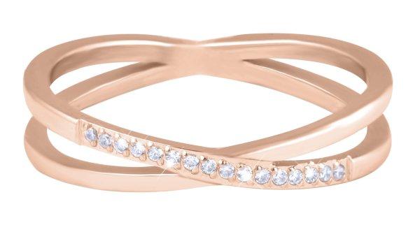 Troli Aranyozott dupla acél gyűrű átlátszó cirkónium kövekkel Rose Gold
49 mm