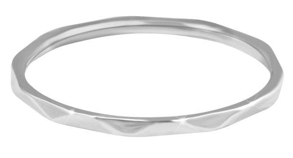 Troli Minimalistaacél gyűrű gyengéd mintával Silver 49 mm