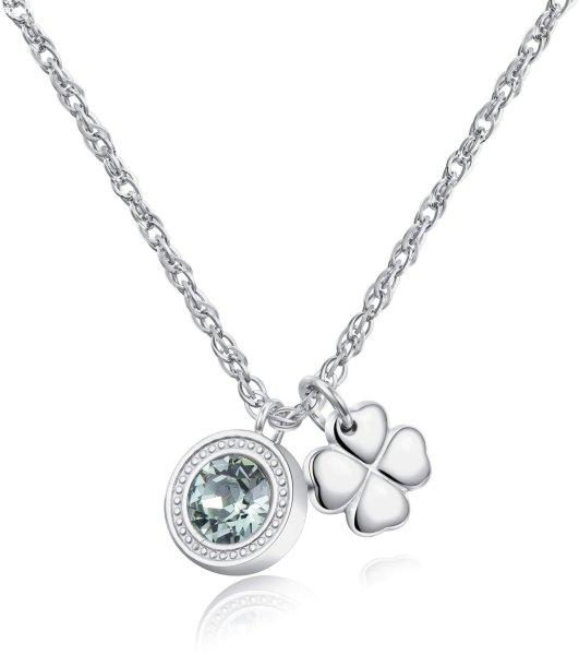 S'Agapõ Acél nyaklánc kristállyal és lóherével Lucky Light SKT02