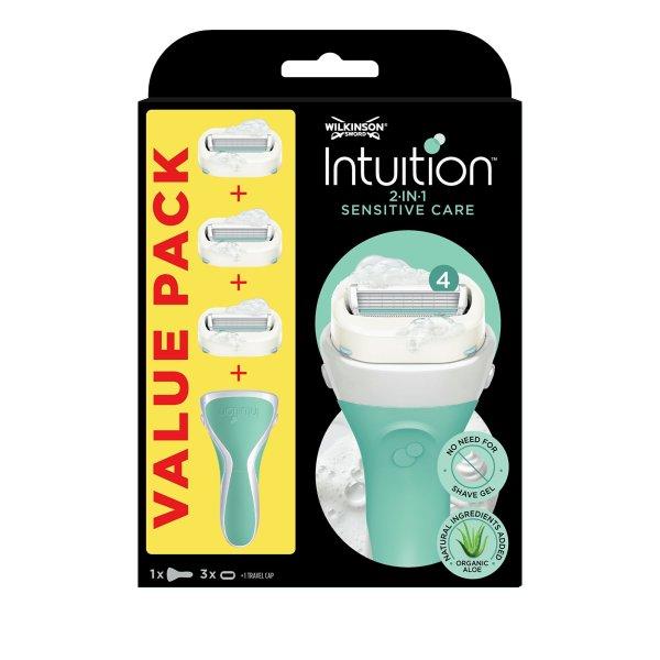 Wilkinson Sword Borotva nőknek Intuition Sensitive fogantyúval + 3
különböző fejjel