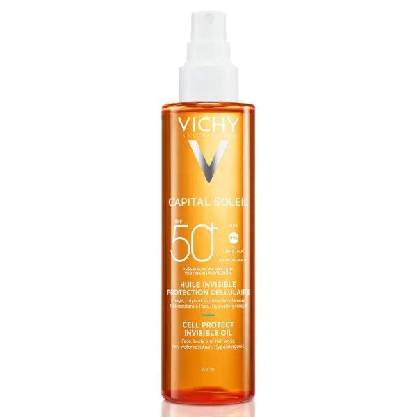 Vichy Láthatatlan fényvédő olaj spray SPF 50+ Capital Soleil (Cell Protect
Invisible Oil) 200 ml