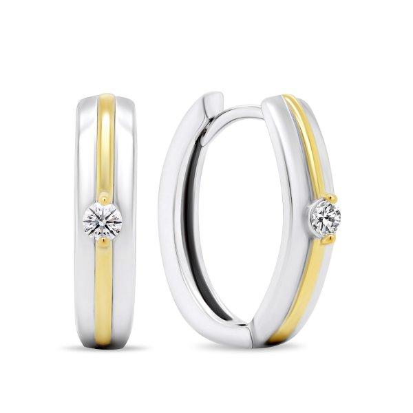 Brilio Silver Modern bicolor ezüst karika fülbevaló EA457W