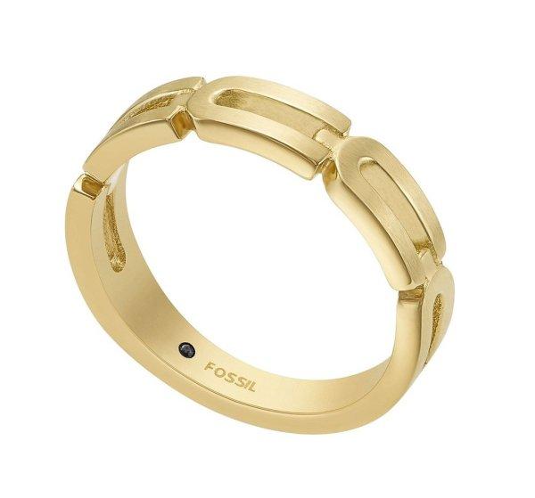 Fossil Stílusos aranyozott gyűrű Heritage JF04694710 57 mm