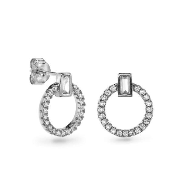 AGAIN Jewelry Időtlen ezüst fülbevaló cirkónium kövekkel AJNS0016