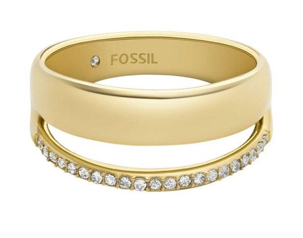 Fossil Elegáns aranyozott gyűrű cirkónium kövekkel Archival JOF01036710 52
mm