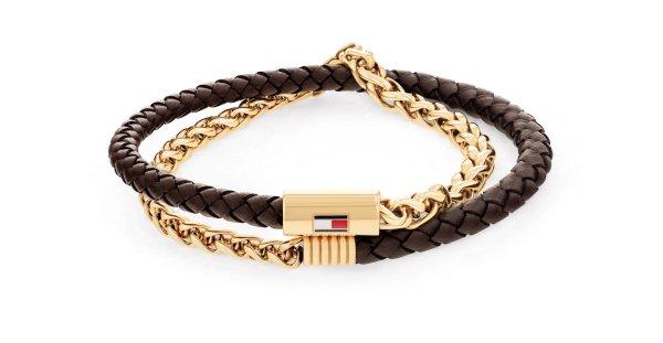 Tommy Hilfiger Dupla bőr és aranyozott acél karkötő 2790563