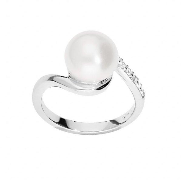 Brilio Silver Elegant ezüst gyűrű valódi gyönggyel SR05575A 56 mm
