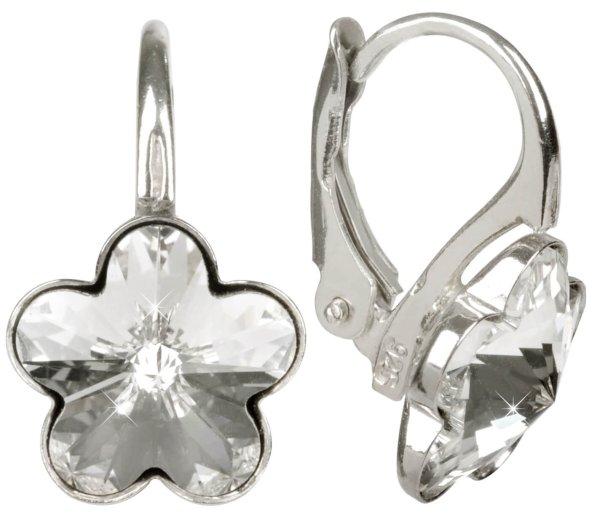 Levien Ezüst fülbevaló Flower Crystak
