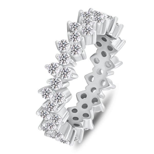 Brilio Silver Ezüst gyűrű csillogó cirkónium kövekkel RI137W 58 mm