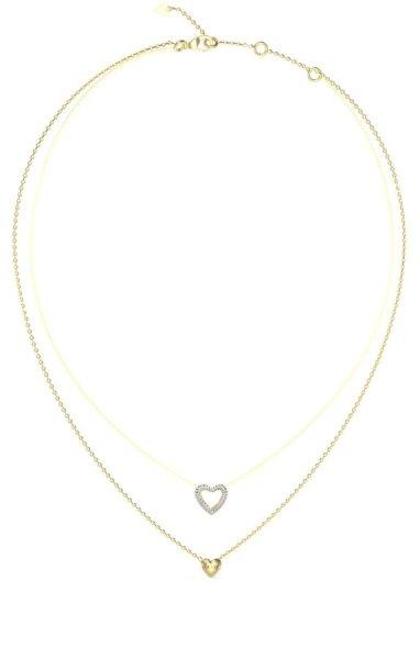 Guess Dupla aranyozott nyaklánc szívekkel Beloved JUBN05026JWYGT/U