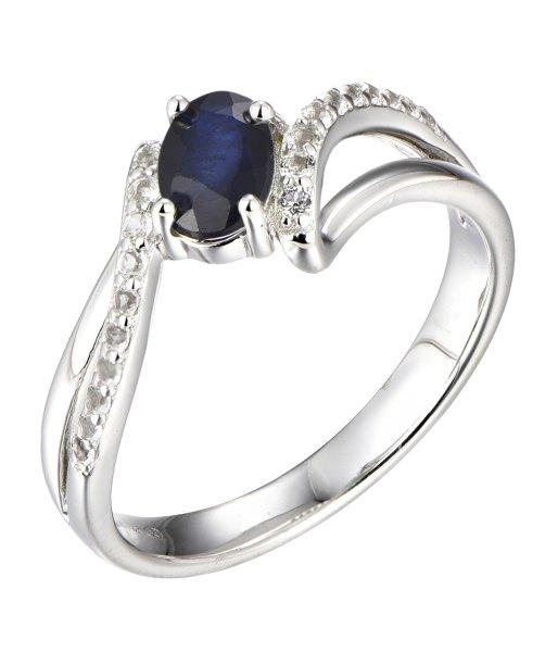 Brilio Silver Ezüst gyűrű zafírral Precious Stone SR09000B 58 mm