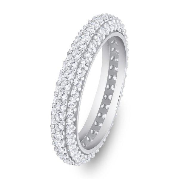 Brilio Silver Csillogó ezüst gyűrű átlátszó cirkónium kövekkel RI093W
58 mm